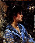 Young Woman In Blue -- Miss H. Strom by James Jebusa Shannon